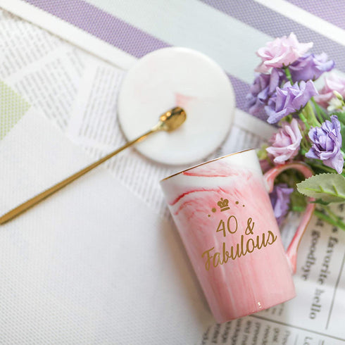 40th Birthday Gifts Women 40th and Fabulous Cup 40 and Fabulous Gifts for Women 40th Birthday Mug 40th Anniversaries Gifts 40th Gifts Idea for Women Her Wife Mom Grandma Sister Bff Friend 14 Ounce