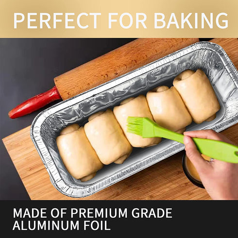 2 LB Aluminum Foil Pans For Bread Loaf (50 Pack) 8.5"x4.5" Foil Bread Pans - Standard Size Disposable Tins for Baking Bread - Compatible with RoadPro 12-Volt Portable Stove