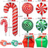 30Pcs Christmas Foil Balloons, Large Candy Cane Swirl Mylar Balloons with Ribbons, Red Green Balloons for Birthday and Candies Theme Party Decorations