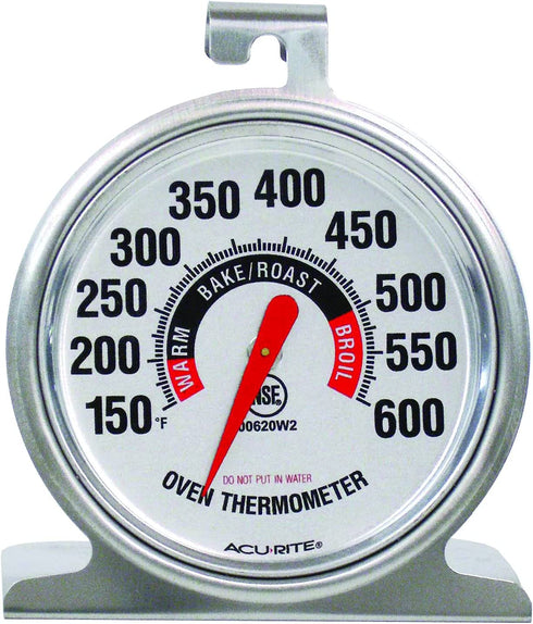 AcuRite 00620A2 Stainless Steel Oven Thermometer, 1, Silver