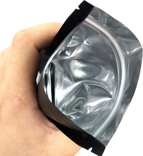 STUs 100 Pack Smell Proof Stand-Up Bags - 4 x 6 Inch Resealable Mylar Bags Foil Pouch Double-Sided Bag Matte Black