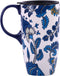 Ceramic Mug with Lid and Handle,17oz. Tall Coffee Cup for Home,Party and Birthday,Blue Flower