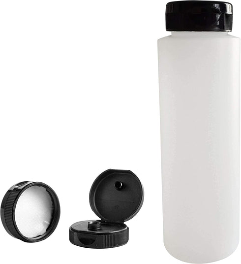 kelkaa 8oz HDPE Plastic Squeeze Bottles with Wide Mouth Opening, Black Flip Top Caps for Condiments and Any Thick Liquid Products, Multi Purpose Refillable Empty Bottles (Pack of 10)
