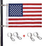 Universal Boat Flag Marine 12"x18" with 4 Boat Flag Pole Kits USA Flag with 50 Embroidered Stars American Boat Flag