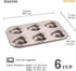 CHEFMADE Donut Mold Cake Pan, 6-Cavity Non-Stick Heart-Shaped Doughnut Bakeware for Oven Baking (Champagne Gold)