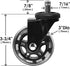 Slipstick CB690 Floor Protecting Rubber Office Chair Caster Wheels (Set ff 5), Roller Style, Universal 7/16" Stem, 3" Black Castors