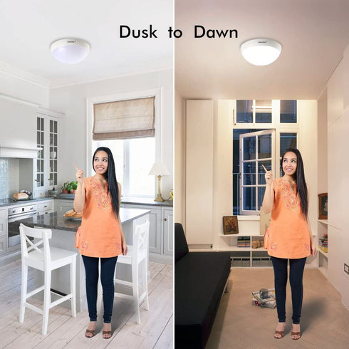 eSenlite Ceiling Wall Surface Mount Radar Motion Activated LED Light Fixture, up to 900lm Dusk to Dawn Capable for Residential Commercial and Industrial Lighting Applications