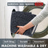 Bathroom Rugs Sets 2 Piece, Luxury Chenille Bath Mat Set, Soft Plush Anti-Slip Bath Rugs + U Shape Contoured Gray Bathroom Rugs.1'' Microfiber Shaggy Carpet, Super Absorbent, Dark Grey.