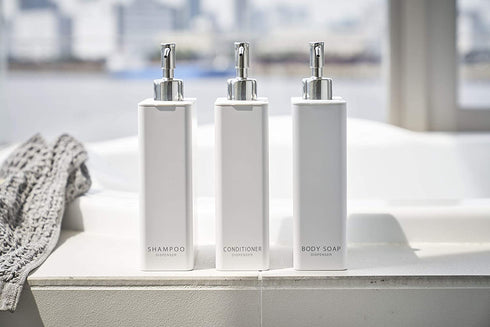 Yamazaki Tower Shampoo Dispenser White Rectangular
