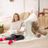 junovo Super Soft Shaggy Longfur Faux Fur Blanket, Fuzzy Throw Blanket for Bed, Fluffy Cozy Plush Light Blanket, Washable Warm Furry Throw Blanket for Couch Sofa Chair Home Decor, 50"x60" Cream White