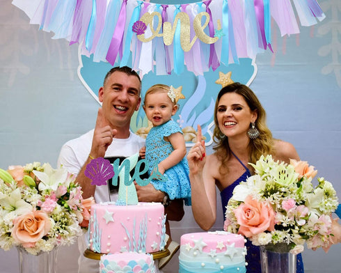 1st Birthday Tutu Decoration for Party - Mermaid Princess 1st Birthday Party - Mermaid Baby Skirt Photo Booth Props and Backdrop Cake Smash - Best Princess Birthday Party Supplies (Purple Blue)