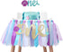 1st Birthday Tutu Decoration for Party - Mermaid Princess 1st Birthday Party - Mermaid Baby Skirt Photo Booth Props and Backdrop Cake Smash - Best Princess Birthday Party Supplies (Purple Blue)