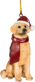 Design Toscano Christmas Xmas Golden Retriever Holiday Dog Ornaments, Full Color