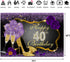 Happy 40th Birthday Backdrops Shining Purple Dots and Gold Frame Photography Background for Party Decorations Rose Floral Balloons Heels Champagne Glass Party Banner Supplies Photo Studio Props 7x5ft