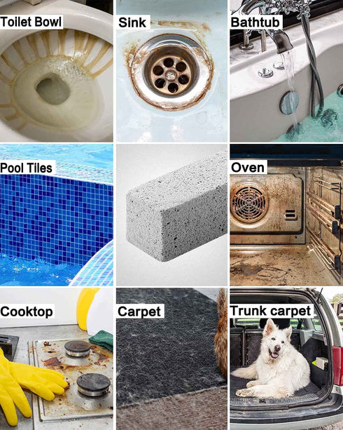 Pumice Stone for Toilet Cleaning Bowl Stick, Refresh Toilet Within 1 Minute, 6 New Ways to Use a Pumice Stone, Remove Water Rings Stains on Toilets Bowls, Bathtubs, Pool Shower Tiles, 20 Count