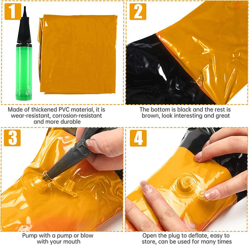 4 Pieces Old Man Inflatable Walking Canes Sticks Funny Old Age Costume Accessories Blow up Decorations for The 100th Day of School, a Gag Gift, Retirement Party Supplies