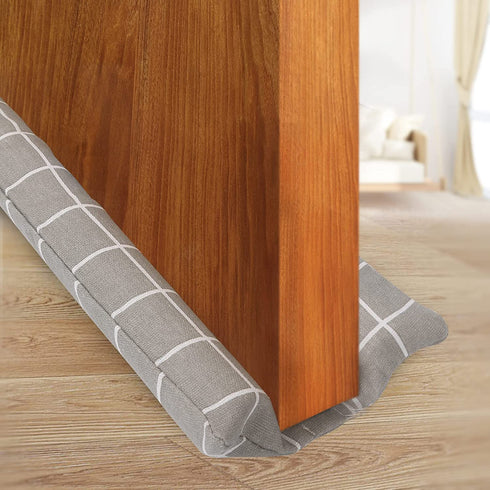 Twin Door Draft Stopper36 in Under Door Draft Stopper Bottom Seal Weather Stripping Window Breeze Blocker Sound Blocker Adjustable Door SweepsDouble Sided-Removable and WashableCheck Gray