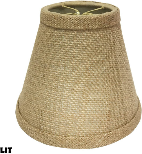 Royal Designs Deep Empire Clip on Chandelier Lamp Shade, Linen Beige, 3"" x 6"" x 4.25""" (CS-999-6BL)