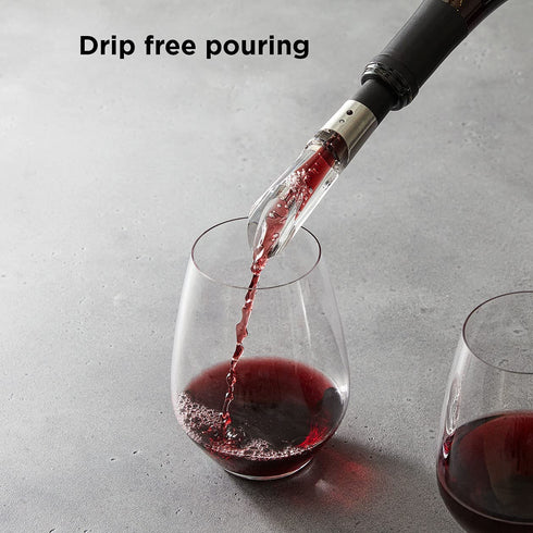 Rabbit Wine Aerator and Pourer, 1.1 x 1.1 x 5.2 inches, Clear/Stainless Steel