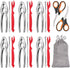 Hiware 19-piece Seafood Tools Set includes 6 Crab Crackers, 6 Lobster Shellers, 6 Crab Leg Forks/Picks and 1 Seafood Scissors & Storage Bag - Nut Cracker Set