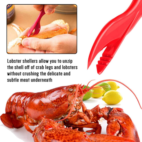 Hiware 19-piece Seafood Tools Set includes 6 Crab Crackers, 6 Lobster Shellers, 6 Crab Leg Forks/Picks and 1 Seafood Scissors & Storage Bag - Nut Cracker Set