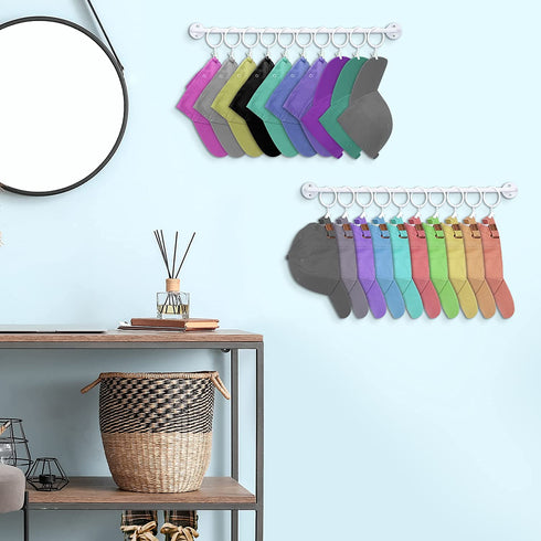 Hat Rack for Wall Baseball Cap Display Organizer with 20 Hooks Modern Metal Hat Holder Wall-Mounted Caps Hanger for Closet Door Bedroom Entryway Laundry, Set of 2, White