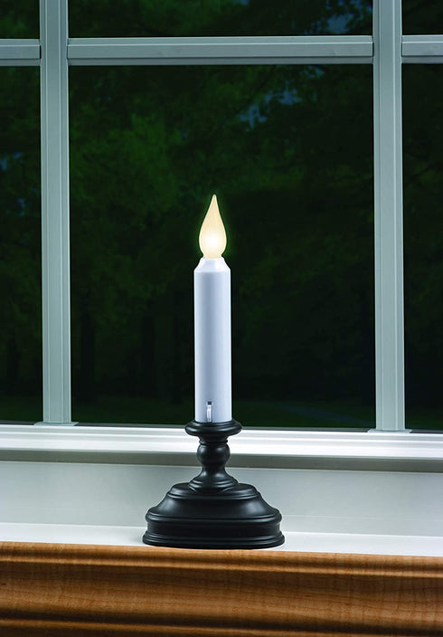 Xodus Innovations Battery Operated First Responder Window Candle with Dusk to Dawn Sensor and Selectable Blue or White LED Flame Color, Aged Bronze/Black (FR1310A)