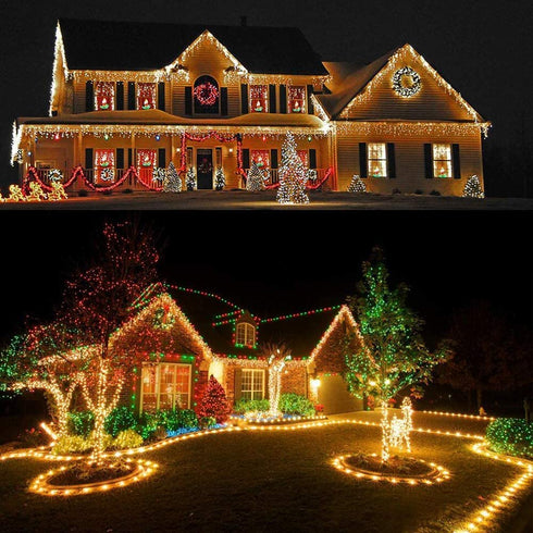 MYGOTO 165FT 500LED String Lights LED Starry Fairy Light, Twinkle String Lights Decorative Lights with 8 Modes 30V Plug in for Wedding,Patio,Gate,Party Indoor Outdoor Decoration (Warm White)