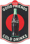 Coca-Cola Wall Art - Good Friends Cold Drinks Coca-Cola Sign - Classic Wood Wall Decor for Kitchen, Dining Room, or Man Cave
