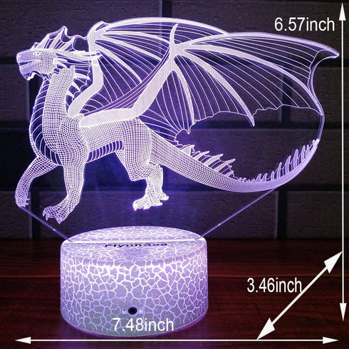 FlyonSea Dragon Gifts Dragon Light 16 Color Changing Dimmable Kids Night Light with Touch and Remote Dragon Toys Light as Birthday Gifts for Boys Kids