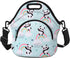 Violet Mist Neoprene Thermal Insulated Lunch Tote Bag Soft Large with Extra Pocket Detachable Adjustable Shoulder Lunchbox Handbags Women men (Rainbow Panda)
