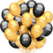 50 Pieces, Graduation Balloons Latex - Black and Gold 2022 Balloons | Black and Gold Graduation Decorations 2021 | Graduation Party Decorations | Congrats Grad Decorations, Class of 2022 Decorations