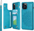 Jaorty iPhone 12 Pro Max Wallet Case with RFID Blocking Card Holder,Premium PU Leather Double Magnetic Buttons Stand Flip Wrist Lanyard Strap Back Cover for iPhone 12 Pro Max 6.5 Inch,Blue