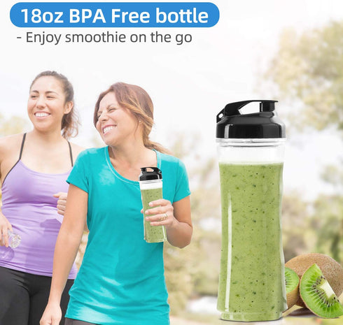 La Reveuse Smoothies Blender 300 Watt with 18 oz BPA Free Portable Travel Sports Bottle (Navy)