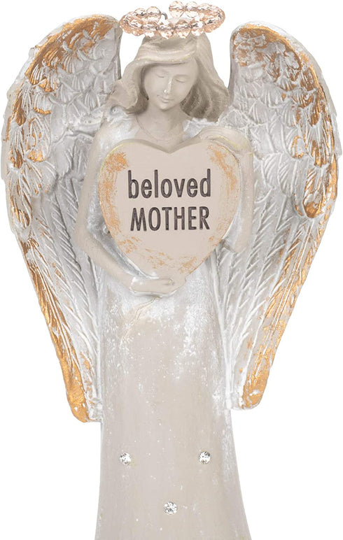 Grasslands Road Beloved Mother Angel Figurines - Memorial Angel Figurine - Memorial Figurines - Memory Figurines, Resin and Glass, 6 by 3 1/4 by 1 3/4 Inches
