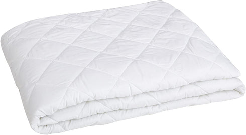 Amazon Basics Hypoallergenic Quilted Mattress Topper Pad Cover - 18 Inch Deep, Twin XL, White
