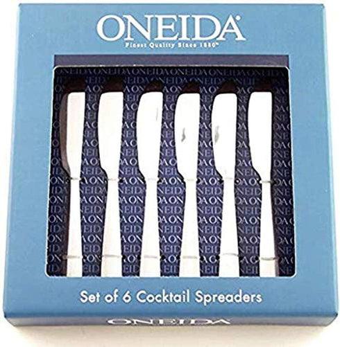 Oneida Nocha Everyday Flatware Cocktail Spreaders, Set of 6, 18/0 Stainless Steel, Silverware Set