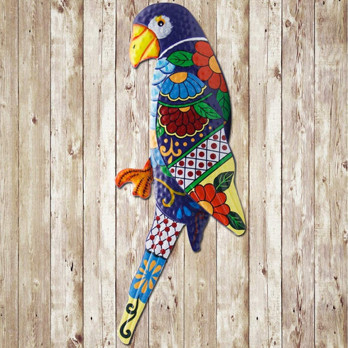 Zcaukya Wall Decor Hanging for Indoor Outdoor Home Bedroom Office Garden (Parrot Blue)