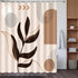 Modern Abstract Shower Curtain Mid Century Shower Curtain Set Minimalist Geometric Plant Arch Curve Sun Waterproof Bathtub Curtains with 12 Hooks Bathroom Decor W59—H70