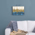 Abstract Print Canvas Wall Art: Blue Gold Artwork Picture Small Size for Bedroom (16? x 12'' x 1 Panel)
