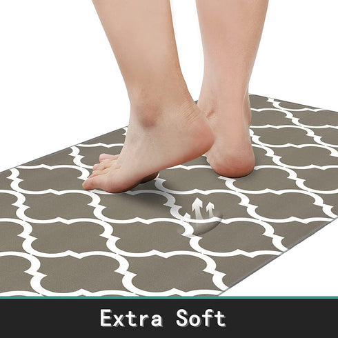 Homcomoda 2Piece Anti Fatigue Kitchen Floor Mat Comfort Heavy Duty Standing Mats Waterproof Non Slip Kitchen Rugs Indoor Outdoor(17"—28" and 17"—47")