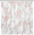 LB Marble Shower Curtain, Pink and White Marble Bathroom Curtain Fashion Mineral Ink Texture Modern Shower Curtains for Bathroom with Hooks, Waterproof Polyester Fabric Bathroom Decor 72x72 Inches