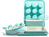 GreenLife Cooking Tools and Utensils, 5 Piece Nylon and Silicone Baking Set with Spatulas Wisk and Brush, Dishwasher Safe, Turquoise