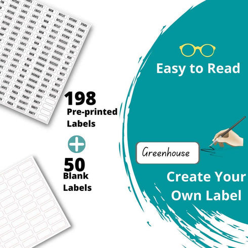 Light Switch Label Sticker Clear Transparent with Text. for Home, Kitchen, Bathroom, Office School Use. 248 Clear Labels (Includes Blank Labels)
