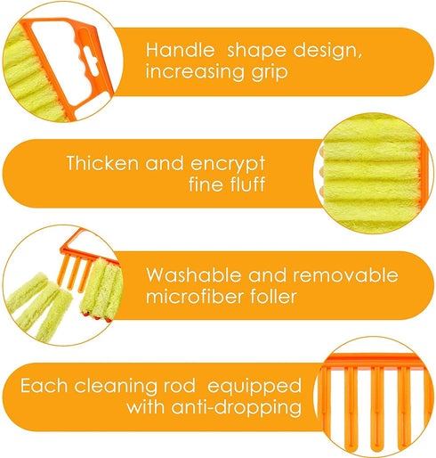 Window Venetian 7 Finger Dusting Cleaner Tool Hand-Held Window Shutters Mini Duster Brush Blind Dust Cleaner Venetian Shades Brush Window Air Conditioner Duster Dirt Cleaner (5 Colors,5 Pieces)