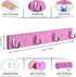 Wall Mounted Coat Rack Ethuh Rustic Wall Hook Solid Wood Hat Hanger Entryway Hanging Coat Rack4 Silver Metal for Entryway, only 1screws to Hold The Hooks Rack (Pink Nickel-Plated)