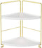 2-Tier Kitchen Spice Rack-Corner Bathroom Shelf- Kitchen Triangle Storage Rack - Standing Rack for Bathroom, Living Room, Bedroom, Kitchen (Golden)