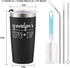 Gingprous Father's Day Birthday Gifts for Grandpa, Stainless Steel Travel Tumbler with 2 Lids, Funny Grandpa's Sippy Cup Grandpa Gifts from Son, Grandchildren, Kids (20oz, Black)