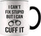YouNique Designs I Cant Fix Stupid but I Can Cuff It Coffee Cup, 11 Ounces, Police Officer Mug, Correctional Officer Gifts (Black Handle)