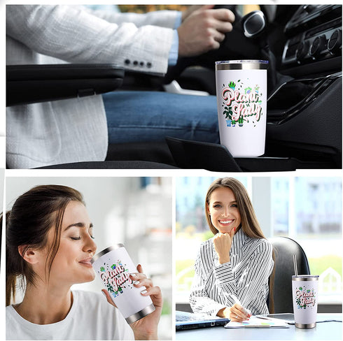 Plant Lady Lover Gifts, 20oz cactus plant Insulated Water Tumbler Cup Double Wall Vacuum Insulated Travel Cup Coffee Mug Wine Glasses Gifts for lady Women Wife Crazy Gardening cactus decor
